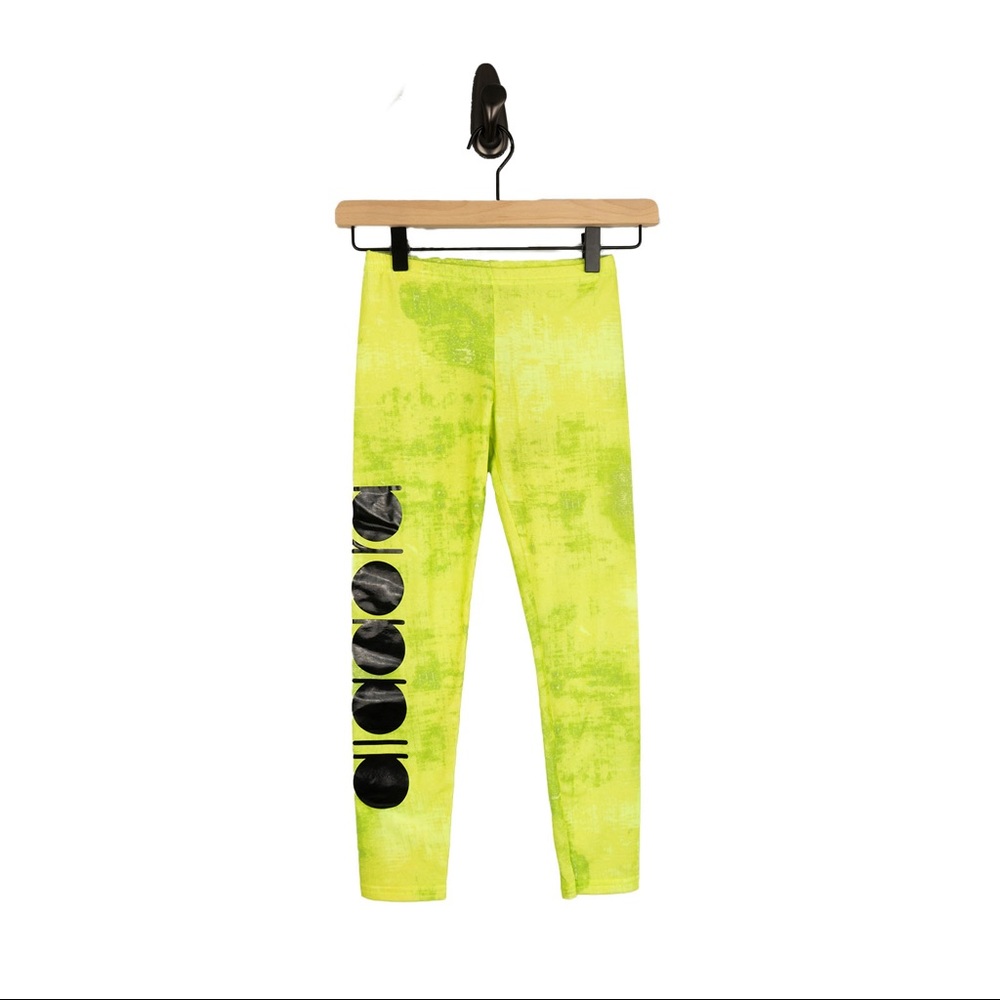 DIADORA Printed Leggings, Green, Size: 8 | EU 128